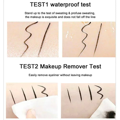 Dubbelzijdige Waterproof Winged Stempel Vloeibare Oogliner & Potlood - Sneldrogende Zwarte Oogliner voor Moeiteloze Make-up Perfectie