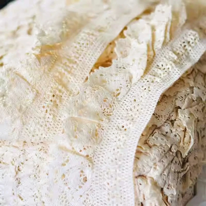 Crochet Cotton Lace Trim Stretch Fabric for Sewing Cuffs Collar Skirt Doll Dress DIY Craft Supplies