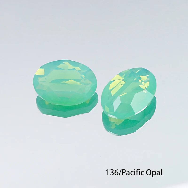 Oval K9 Crystal Pointback Rhinestones 10x14mm 13x18mm Glass Fancy Stones for Jewelry Making Nail Art Garment Decor