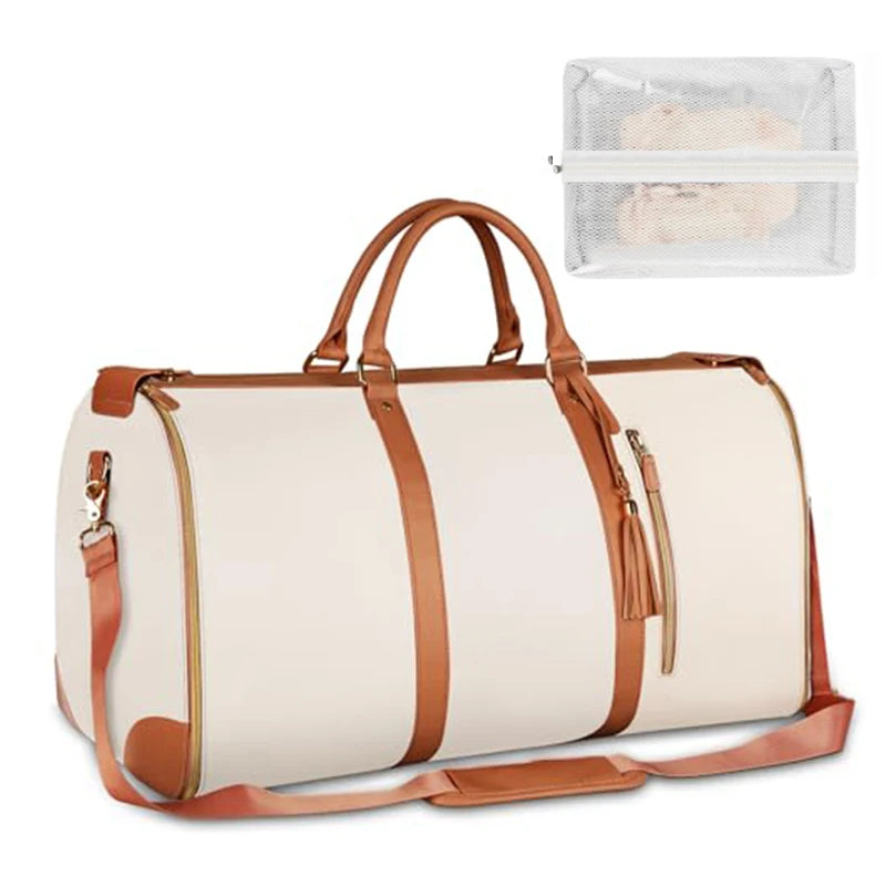 Stylish and Spacious Foldable Women's Travel Duffel Bag - Perfect for Business and Leisure with Durable PU Leather Design