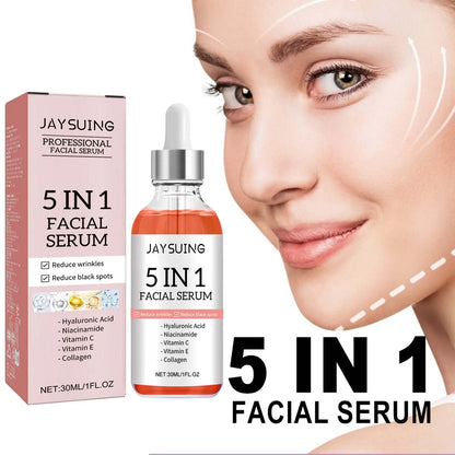 Alles-in-één Anti-Aging Gezichtsserum: Verzacht Fijne Lijnen, Verstevig de Huid, Minimaliseer Poriën, Hydrateer Intensief & Verhelder met Vitamine C en Hyaluronzuur