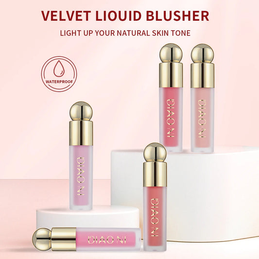Luxueuze Zachte Matte Vloeibare Blush - Lichte Veloursafwerking voor Langdurige Natuurlijke Schoonheid