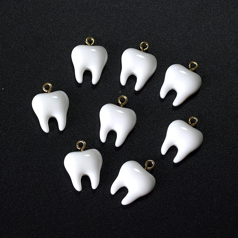 Cute Tooth Charms Resin Pendants for Jewelry Making DIY Earrings Necklaces Bracelets Craft Supplies