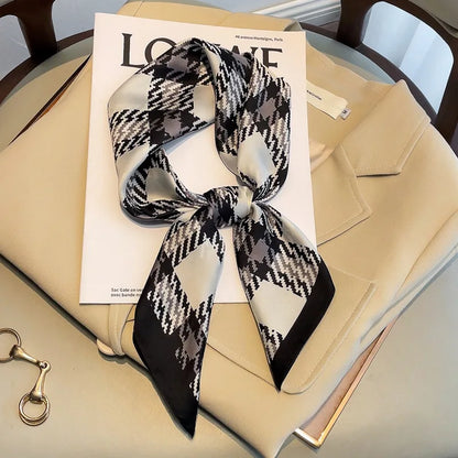 Chique 2023 Zijden Nek Sjaal met Elegante Paardenprint voor Vrouwen - Veelzijdige Vierkante Haarwraps, Foulards en Bandana Opties