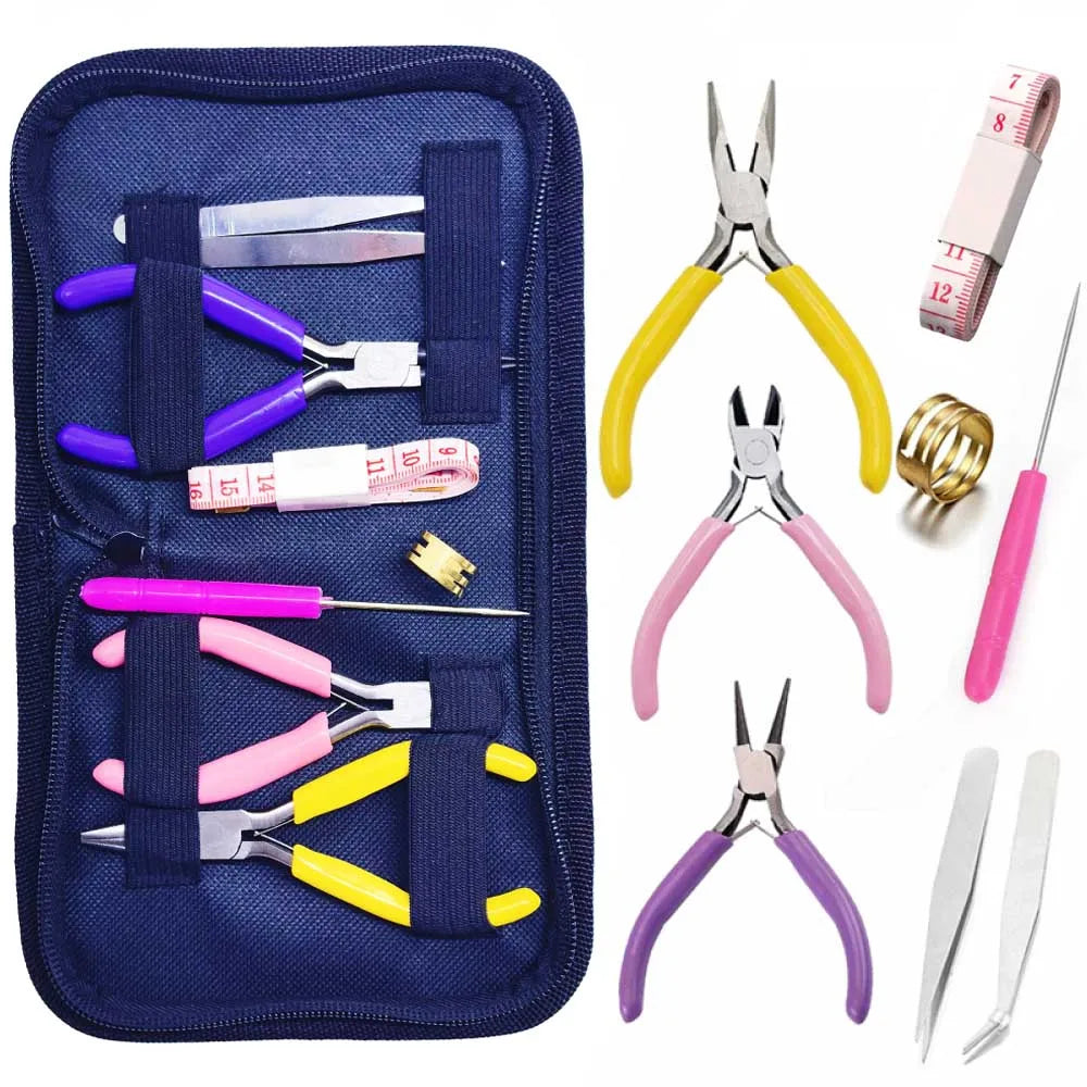 Schmuckherstellung Werkzeug Set 8 teilig Schmuckzangen Perlenwerkzeug Set für DIY Schmuck Reparatur Bastelbedarf