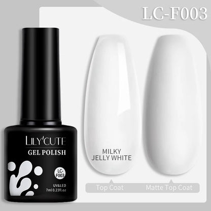 LILYCUTE Donkerbruine Gele Nail Polish Collectie: Herfst-Winter Chocolade, Wijnrood en Karamel Kleuren voor Prachtige Manicure Kunst