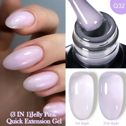 LILYCUTE 7ML Snelle-Extensions Nagelgel - Semi-permanente Acryl Kristalwit & Helder Nude Nagellak voor Prachtige UV Opbouw