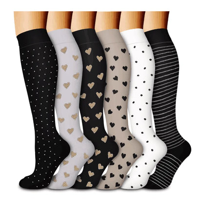 Leuke dieren thema compressiesokken voor actieve mannen en vrouwen - Perfect voor verpleegsters en hardlopers - Inclusief 6 stijlvolle paren!