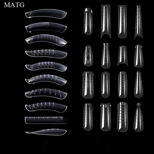Deluxe 60-delige Sculpted Full Cover False Nail Tips voor Perfecte Verlengingen - Ideaal voor UV Gel Polish & Kunstzinnigheid