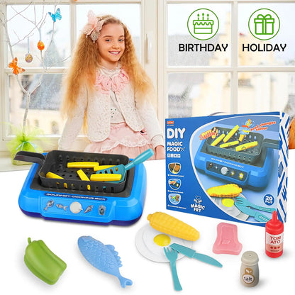 Spannende Kleurveranderende Gourmet Kookset - 20PCS Keukenaccessoires met Lichten voor Leuk Doe- alsof Spel, Perfect Cadeau voor Kinderen!