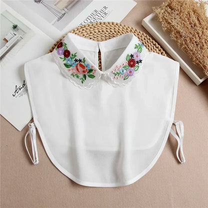 Chic 2024 Voorzijde Strik Witte Afneembare Kant Kraag voor Dames – Vintage Stijl Blouse Accessoire voor een Modebewuste Uiterlijk