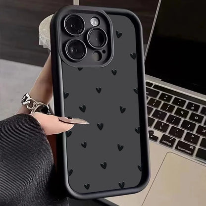 Stijlvolle Matte Hart Motief Telefoonhoes voor iPhone 16, 15, 14 Pro Max, 16E, 13, 12, 11, Mini, 7, 8 Plus, XR, XS Max en SE - Zachte en Schokbestendige Bescherming!