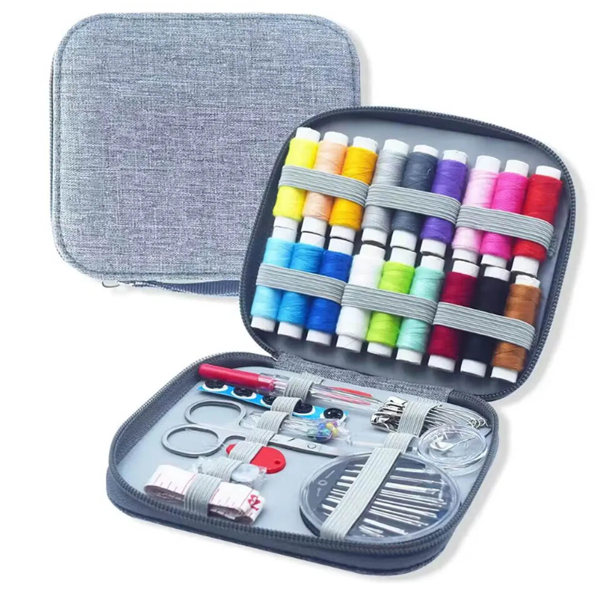Kit de couture essentiel 86 pièces aiguilles fils accessoires réparation couture DIY portable