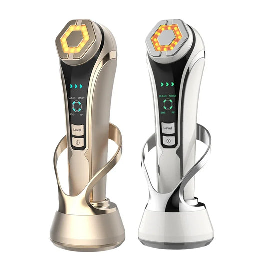Verjongende HIFU Gezichtszorg EMS Lifting Massageapparaat met LED Photon Technologie - Antiverouderingsapparaat voor rimpelverwijdering en warme compressie bij 1200Hz trilfrequentie