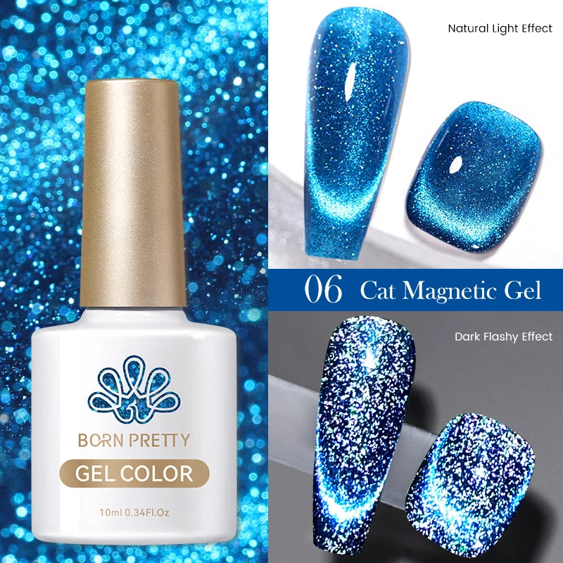 Betoverende Zilveren Maanlicht Kat Magnetische Gel Nagellak - Witte Licht Sprankelende Glitter, Semi- Permanente Nagellak (10ml)