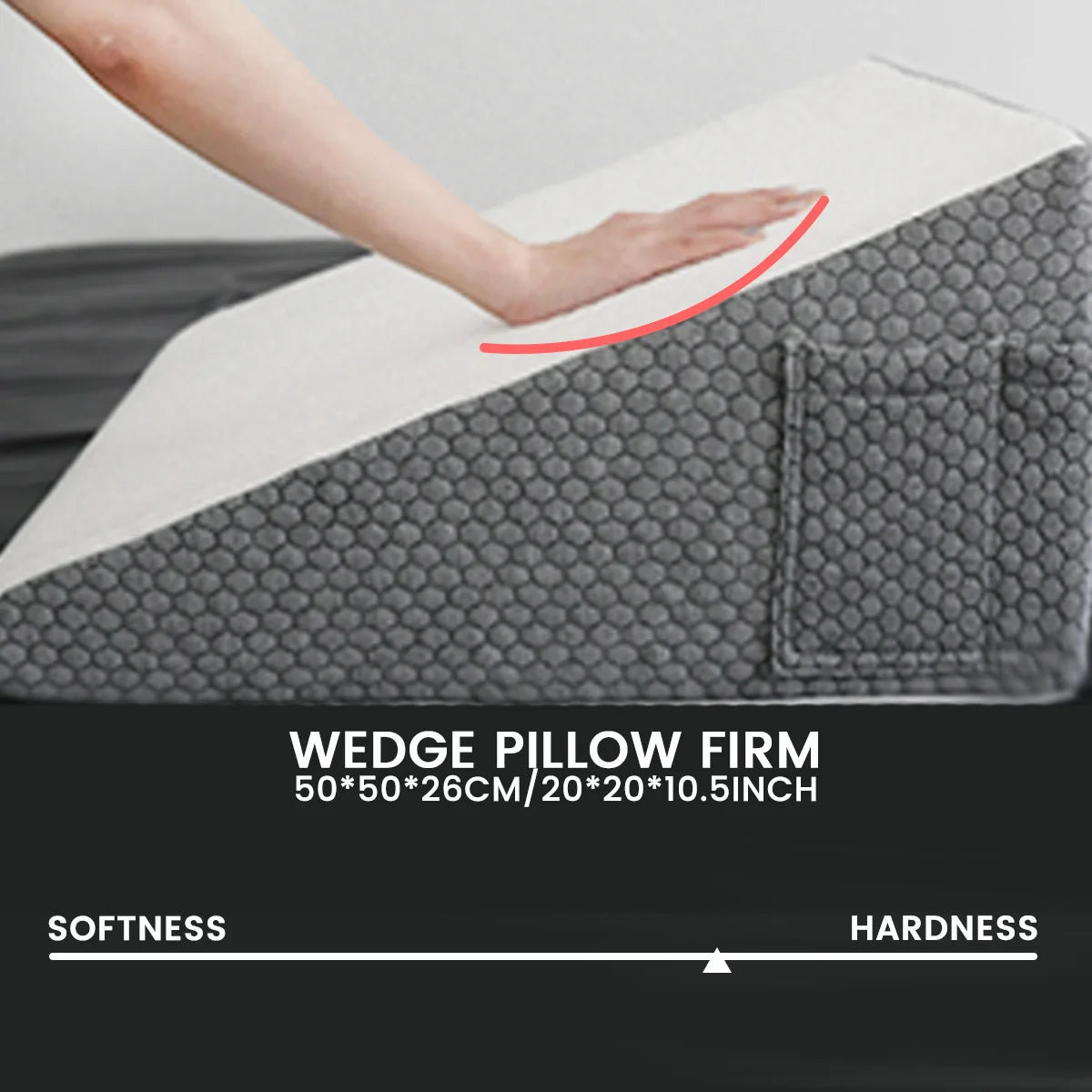 Comfort Wedge Kussen voor Betere Slaap - Luchtlaag Geheugenfoam voor Rug-, Been- en Kniepijnverlichting met Afneembare Hoes