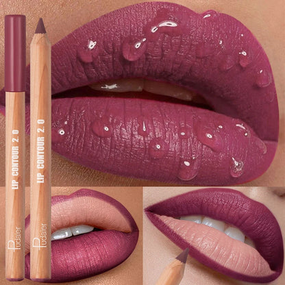 Matte Nude Bruine Lippenpotlood - Waterdicht & Gemakkelijk aan te Brengen, Niet-Plakkerig Lippen Contour Gereedschap voor Perfecte Lippen