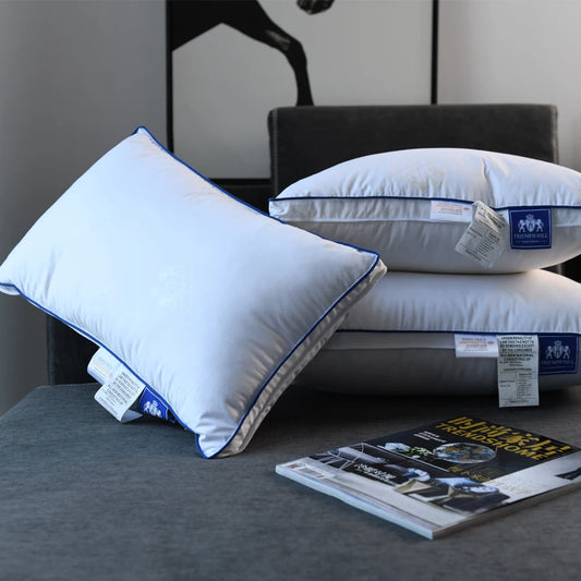 Luxe 100% ganzenveren kussen – Premium vijfsterren hotelkwaliteit voor een rustgevende slaap – Ideale eenpersoonsgrootte voor thuisgebruik