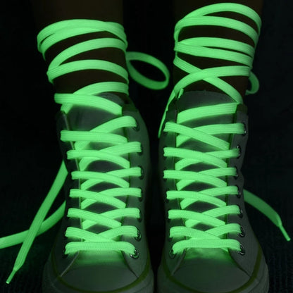 Levende Luminieuze Platte Veters - 6 Kleurkeuzes voor Elke Gelegenheid, Perfect voor Alle Schoenen! Ideaal voor Feesten, Nachtlopen en Unisex Stijl - 1 Paar
