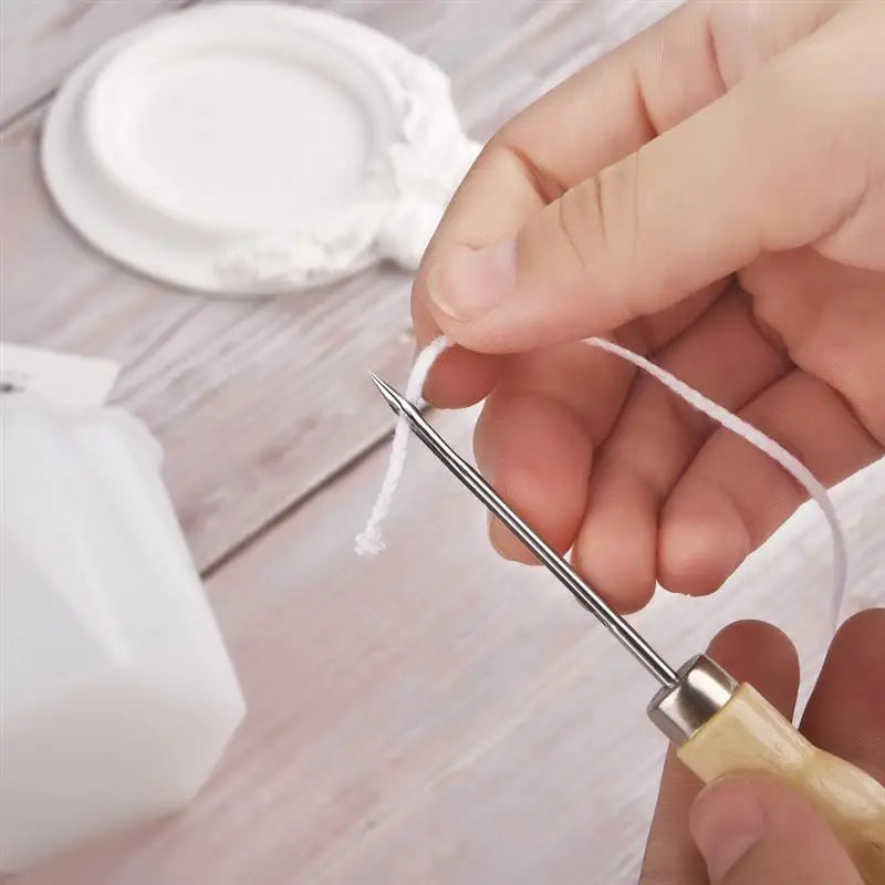 Candle Wick Needle Tool | Wooden Handle Wick Threader for Candle Making | Wick Inserting & DIY Tools