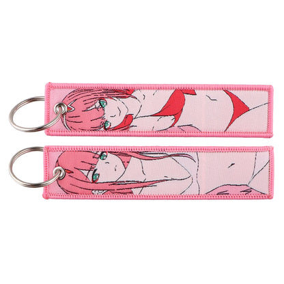 Stijlvolle Japanse Anime Geborduurde Sleutelhangers – Perfecte Sleuteltags voor Motorfietsen, Auto's en Rugzakken – Trendy Sleutelhanger Cadeaus voor Vrienden!