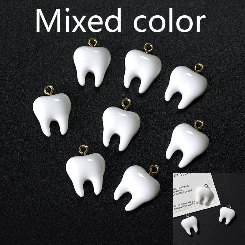 Cute Tooth Charms Resin Pendants for Jewelry Making DIY Earrings Necklaces Bracelets Craft Supplies