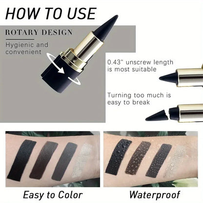 Dubbel Set van Zwarte & Bruine Gel Eyeliner Pencils - Waterdichte Oogmake-up Sticks voor Moeiteloze, Ongelooflijke Looks!