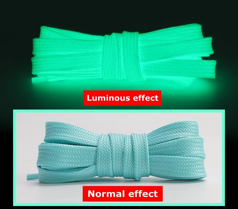 Levende Luminieuze Platte Veters - 6 Kleurkeuzes voor Elke Gelegenheid, Perfect voor Alle Schoenen! Ideaal voor Feesten, Nachtlopen en Unisex Stijl - 1 Paar