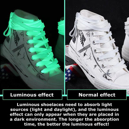 Levende Luminieuze Platte Veters - 6 Kleurkeuzes voor Elke Gelegenheid, Perfect voor Alle Schoenen! Ideaal voor Feesten, Nachtlopen en Unisex Stijl - 1 Paar