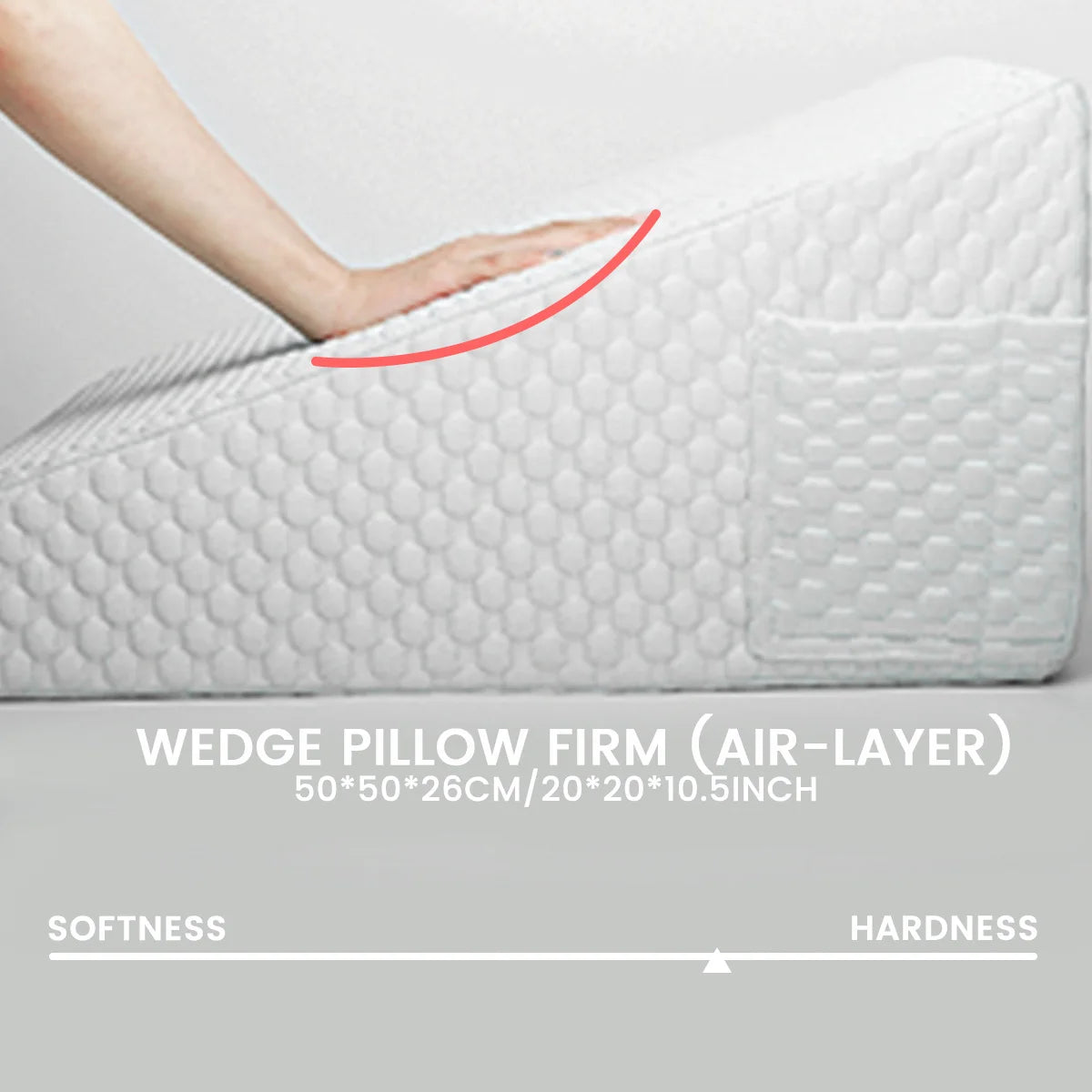 Comfort Wedge Kussen voor Betere Slaap - Luchtlaag Geheugenfoam voor Rug-, Been- en Kniepijnverlichting met Afneembare Hoes