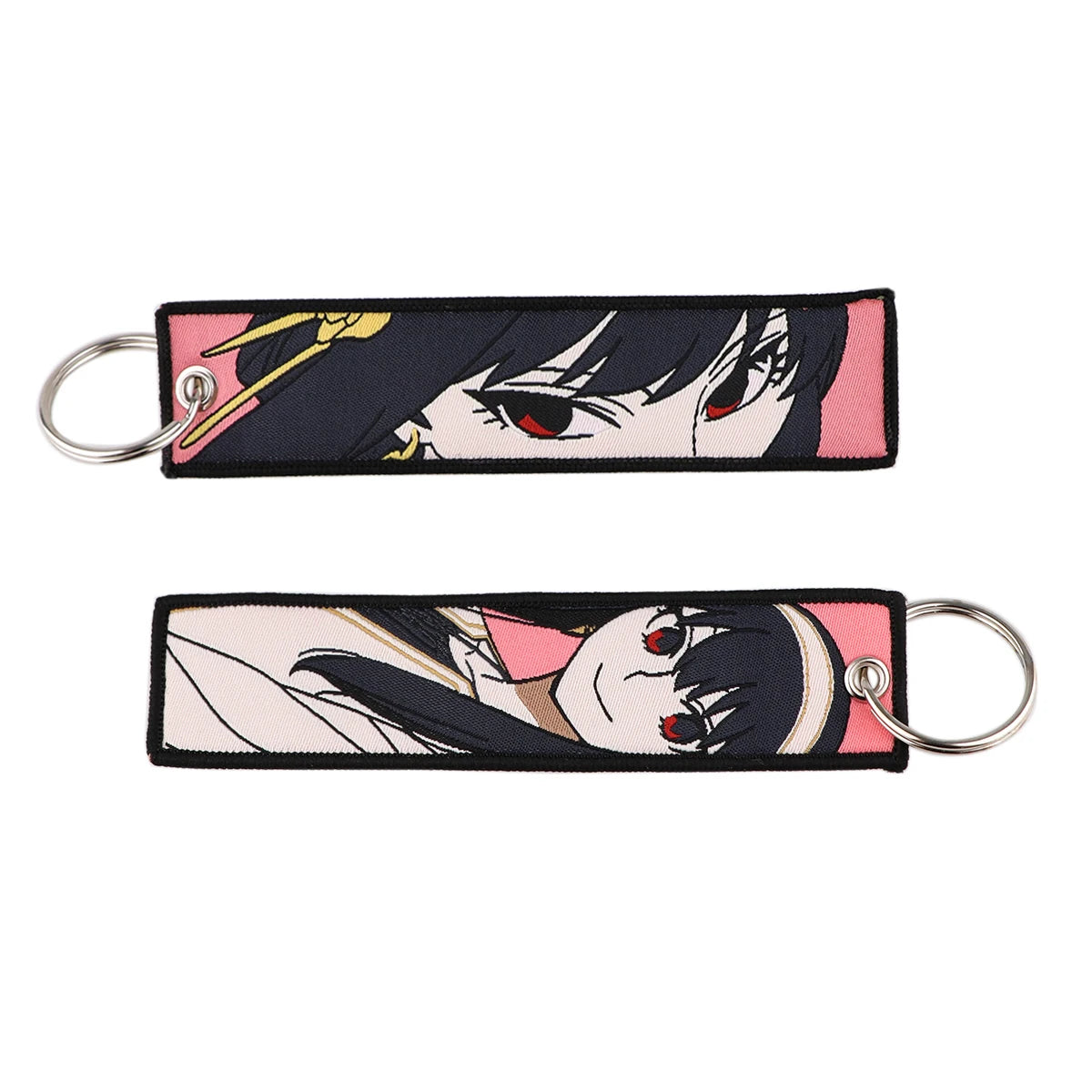 Stijlvolle Japanse Anime Geborduurde Sleutelhangers – Perfecte Sleuteltags voor Motorfietsen, Auto's en Rugzakken – Trendy Sleutelhanger Cadeaus voor Vrienden!