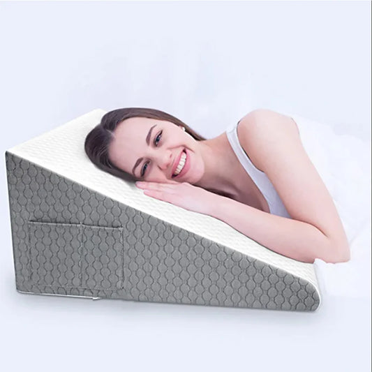 Comfort Wedge Kussen voor Betere Slaap - Luchtlaag Geheugenfoam voor Rug-, Been- en Kniepijnverlichting met Afneembare Hoes