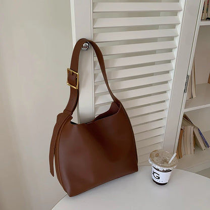 Chic Minimalistische PU Leren Schoudertas voor Vrouwen - Veelzijdige Handtas & Crossbody Stijl Perfect voor Werk