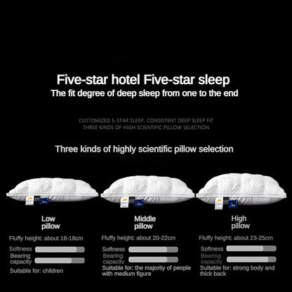 Luxe 95% Eendendons Kussen met Premium Witte Katoenen Hoes - Ideale Rechthoekige Vorm voor een 5-Sterrenhotel Slaapervaring, Perfect voor Alle Slaapposities