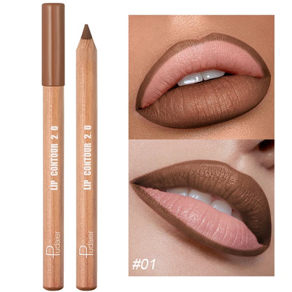 Matte Nude Bruine Lippenpotlood - Waterdicht & Gemakkelijk aan te Brengen, Niet-Plakkerig Lippen Contour Gereedschap voor Perfecte Lippen