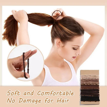 Set van 20 Boho-geïnspireerde elastische haarbanden en armbanden voor vrouwen - Stijlvolle zwarte paardenstaart houders en haarbanden
