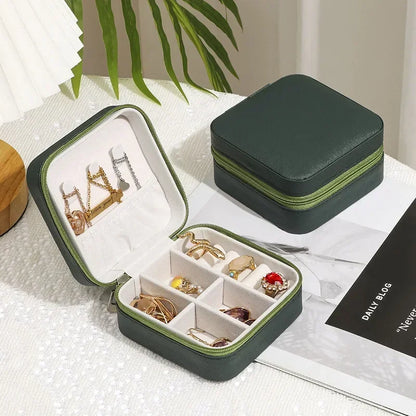 Elegante Draagbare Leren Sieraden Organiser & Reisdoos - Perfect om Je Schatten Veilig en Stylistisch te Houden!