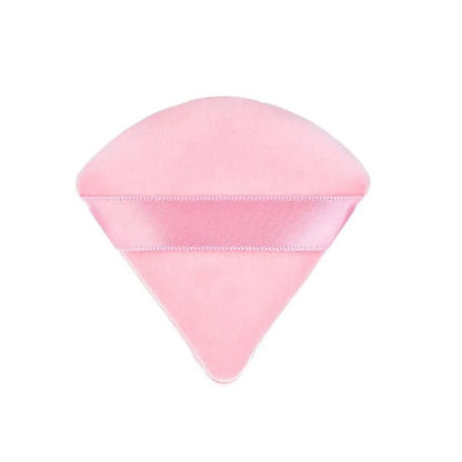 Set van 1 of 2 Zachte Driehoekige Fluwelen Poederpads voor Een Vlekkeloze Make-up Toepassing - Wasbaar, Lichtgewicht en Perfect voor Gezichtspoeder!