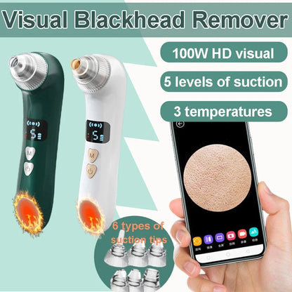Geavanceerde Gezichts Blackhead en Acne Verwijderaar Machine – Verhitte Elektrische Extractor voor Diepe Reiniging en Panneloze Huid