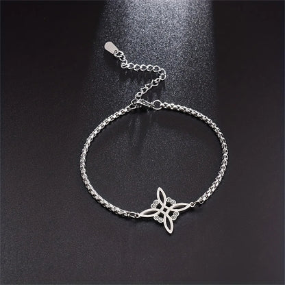 Elegante Rvs Ierse Knoop Armband voor Vrouwen - Eenvoudige maar Stijlvolle Sieraad met Charms
