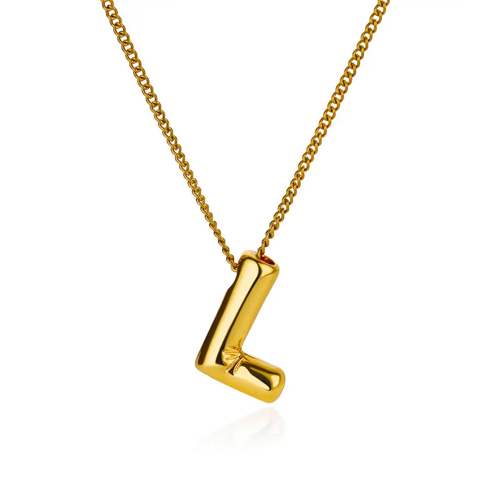 Stijlvolle Chunky Initial Hangertjes Kettingen voor Vrouwen - Gouden RVS A tot Z Bedels, Waterdichte Sieraden Perfect als Verjaardagscadeaus!