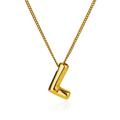 Stijlvolle Chunky Initial Hangertjes Kettingen voor Vrouwen - Gouden RVS A tot Z Bedels, Waterdichte Sieraden Perfect als Verjaardagscadeaus!