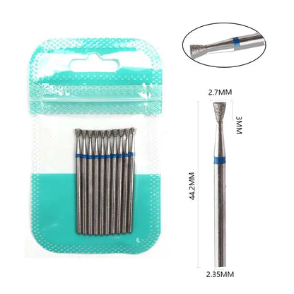 Ultimate 10-delige Diamanten Vijl Bit Set voor Perfecte Manicure & Pedicure met Elektrische Machine - Inclusief Borstel en Freesgereedschap