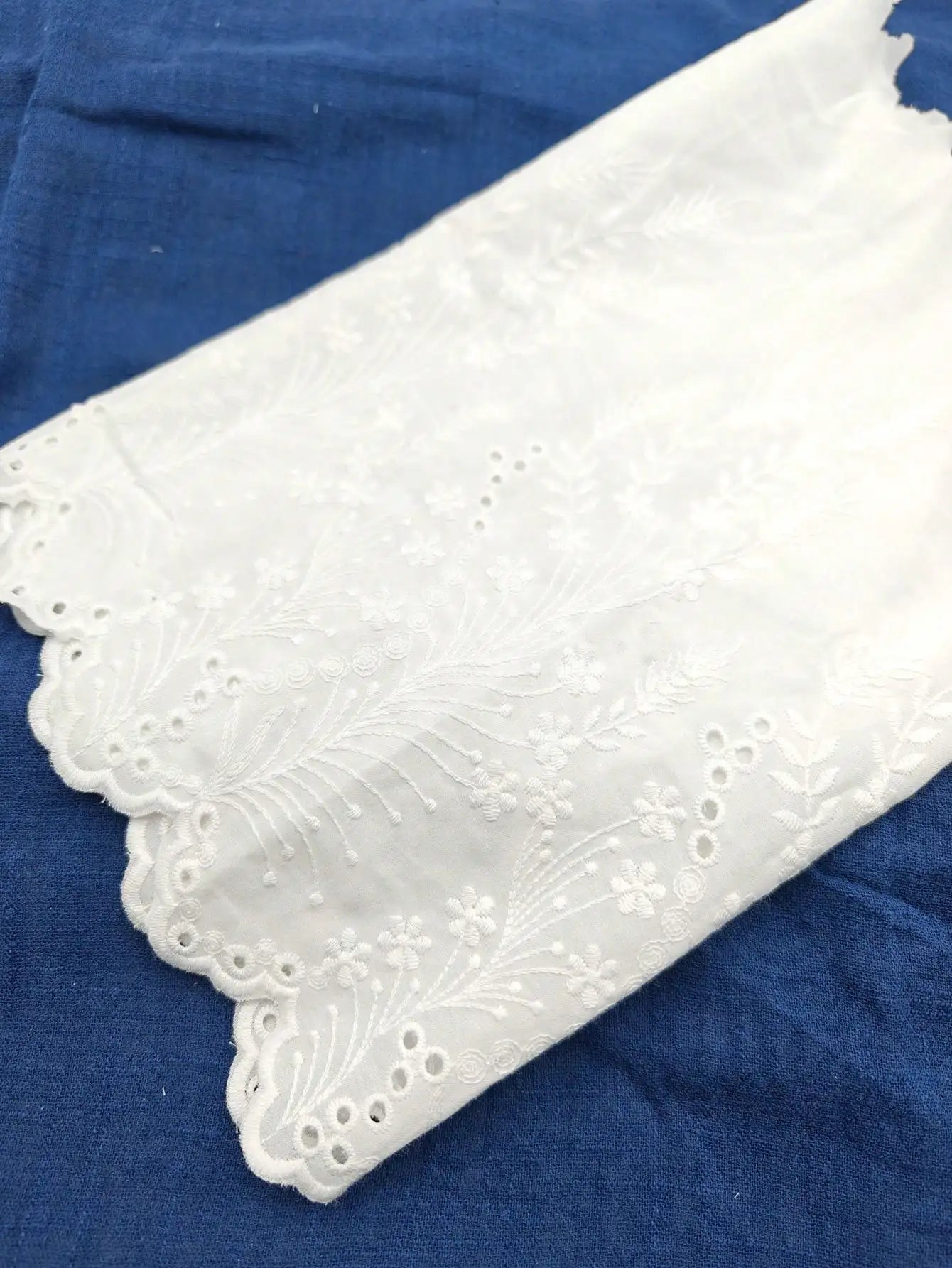 1 Yard White Cotton Jacquard Lace Fabric Baby Clothes Skirt Hem DIY Sewing Home Decoration