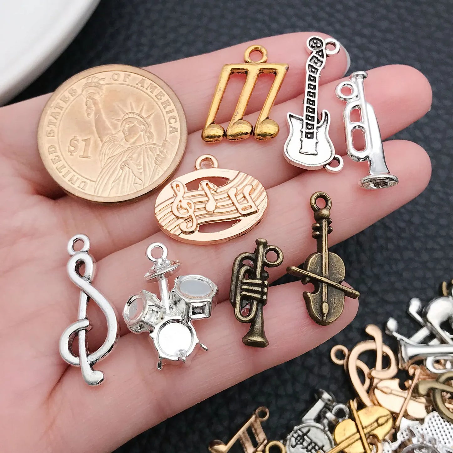 Music Charms for Jewelry Making Mixed Metal Notes Instruments DIY Earrings Necklaces Craft Supplies
