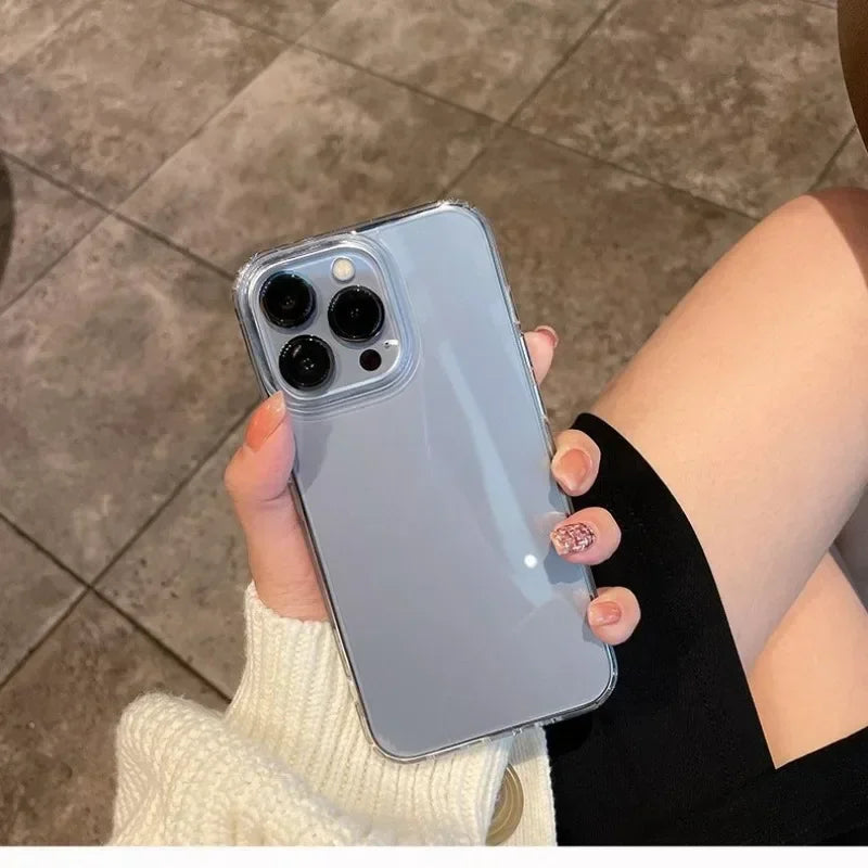 Elegante Duidelijke Zachte Acryl Telefoonhoes voor iPhone 16 15 Pro Max 11 12 13 14 15 Pro XS XR 7 8 Plus - Schokbestendige Bescherming