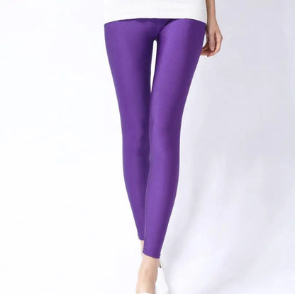 Levende Lente Effen Neon Legging voor Vrouwen - Hoge Rek en Comfortabele Pasvorm voor Elke Meisje!
