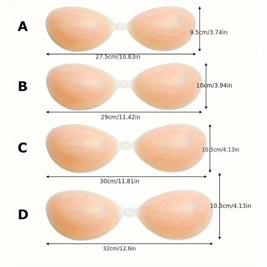 Verbeterde Siliconen Onzichtbare Push-Up Beha met Verdikte Borstkussen - Strapless Ondergoed voor Ultiem Comfort