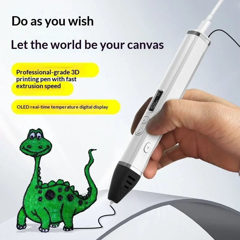 3D Printing Pen with Oled Display Temperature Control PLA ABS 1.75mm Filament 3D Doodling Pen for Kids Artists DIY Crafts