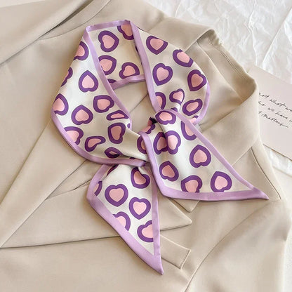 Trendy Floeiende Satijnen Zijde Haar Riem Sjaal voor Vrouwen – Stijlvolle Nekstrik, Tas Sjaal en Skinny Haarband – 2024 Collectie